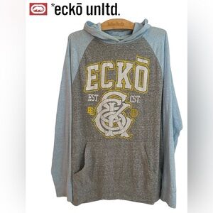 🐬Ecko Unlimited Gray and Light Blue Women's Sweater